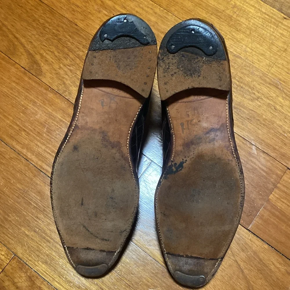 Vintage French shiner mens alligator shoes - Picture 3 of 12